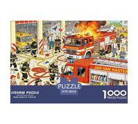 Firefighter Training Day Wooden Jigsaw Puzzle Waterproof 1000 Piece Puzzles for Adults Gifts Challenging And Brainteasing Games