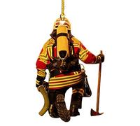Firefighter Tree Pendant - 3.94 Inch 2D Printed on Side Fireman Decorations | Acrylic Pendant | for Tree Decoration, Lightweight and Memories