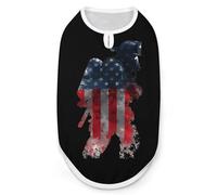 Firefighter U.S.A Flag Breathable Dog Shirts Clothes Printed Sleeveless Vest Soft Summer Tank Top for Small Medium Large Pet