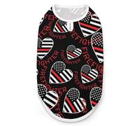 Firefighter U.S. Flag Funny Dog Vest Shirt Soft Comfortable Tank Top Cute Clothes for Cat Puppy