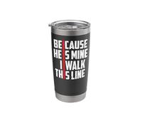 Firefighter Wife Because He is Mine Thin Red Line Girlfriend Stainless Steel Insulated Tumbler