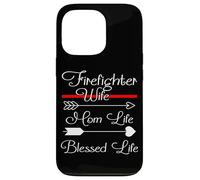 Firefighter Wife Mom Life Blessed Life The Thin Red Line Case for iPhone 13 Pro