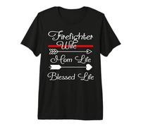 Firefighter Wife Mom Life Blessed Life The Thin Red Line Premium T-Shirt