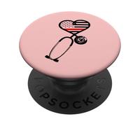 Firefighter Wife Thin Red Line Flag ER Nurse Support Gift PopSockets Adhesive PopGrip