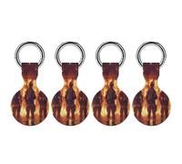Firefighters And Fires Compatible with Airtag Locator Silicone Protective Case with Keychain 4PCS