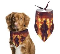 Firefighters And Fires Dog Scarf Triangle Bandana Cat Soft Puppy Scarfs for Small Medium Pets