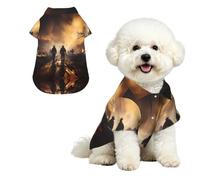 Firefighters fighting fires Breathable Hawaiian Dog Shirt Summer Button Up Top for Small Medium Dogs S