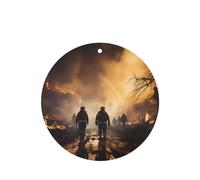 Firefighters fighting fires Car air freshener, 4-pack, lavender scent, hanging type, long-lasting fragrance, for car interior decoration.