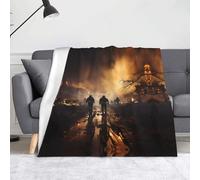 Firefighters Fighting Fires Flannel Blanket Throw - Bedding Decor/Soft Cozy Lightweight Blanket for Sofa, Bed, Office 60" x 50"