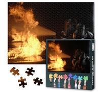 Firefighters Fighting Fires Jigsaw Puzzle 1000 Pieces for Adults Modern Action Painting Premium Quality Wall Art Paper Puzzle Home Decor for Living Room 27.5x19.7 Inch