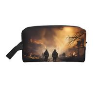 Firefighters Fighting Fires Large Capacity Travel Toiletry Bag for Organizing Toiletries and Small Items Suitable for Travel Daily and Gym