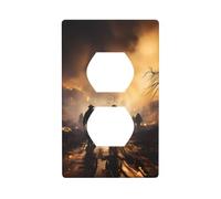 Firefighters Fighting Fires Printed Wall Plate PC Material Impact Resistant UK Standard Heat Resistant Residential Commercial