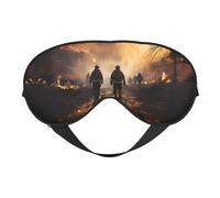 Firefighters Fighting Fires Prints Double-Sided Eye Mask Adjustable Design Light-Blocking and Breathable Suitable for Rest and Travel.