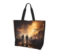 Firefighters fighting fires Shoulder bag.Stylish all-over print women's style, lightweight, large capacity for everyday use