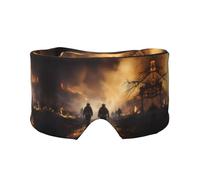 Firefighters Fighting Fires Unisex Side Sleeping Headband, Sleeping Eye Mask and Ear Muffs, (26.8 * 4.3 inches), Indoor and Outdoor Travel Yoga Adjustable Comfort Eye and Ear Muffs,