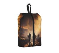 Firefighters Fighting Fires Water Resistant Travel Shoe Bag with Handle for Suitcase Sneakers Boots Gym 1 PC