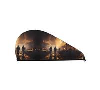Firefighters fighting firesShower Cap:good water absorption performance and is suitable for fairies with all kinds of hair types