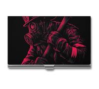 Firefighters Fireman Business Card Wallet Credit Card Holder Metal Square Small Pocket Purse
