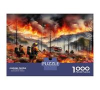 Firefighters Forest Fire 1000 Piece Jigsaw Puzzle Bundle Brave Heroism Jigsaw Puzzle Extra-Thick Cardboard Collector Mind Relaxation Travel Office Break Holiday 70x50cm/1000pcs