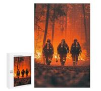 Firefighters Forest Fire - Wooden Brain Teaser for Adults, 1000 PCS, Gift for Puzzle Lovers, with A Decorative Finished Picture