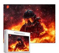 Firefighters in The sea of fire 1000 Piece Jigsaw Puzzles for Adults Fire Hero Art Jigsaw Puzzle Challenging Family Activity Games Colorful DIY Craft Puzzle for Home Decor Gifts 70×50 cm