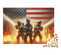 Firefighters Saving Lives 1000-Piece Jigsaws Puzzles for Families Firefighters Recycled Cardboard Decoration Challenging & Brainteasing 70x50cm/1000pcs