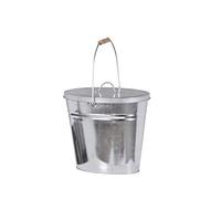 Firefix 2088/1 Multi-Purpose Bucket Capacity Approx. 15 litres with Lid and Wooden Handle, Galvanised Sheet Steel 340 x 230 x 300 (WxDxH)