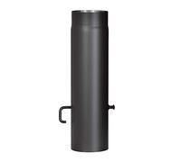 FIREFIX R130/5D 2mm Steel (Smoke Pipe) 130mm Diameter for Stoves and Fireplaces Senotherm Black 500mm Long with Regulator Flap