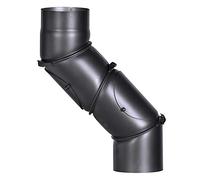 FIREFIX R130/UB Universal Stove Pipe Elbow 2mm Steel (Smoke Pipe) 130mm Diameter for Stoves and Fis Senotherm Black 0-90 Degree Adjustable with Two Cleaning Doors
