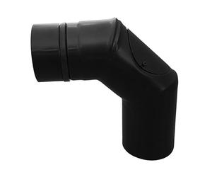 FIREFIX RES80/B90T Pellet Stove Pipe Elbow 80mm Stainless Steel Black 90 Degree