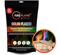 FireFlame Fire Color Changing Packets - Magic Color Fire Flames - 25 Pack of Fire Color Packets - for Outdoor Fire Pit, Fireplace, Bonfire, Campfire, Camping Accessories Colored Fire for Kids & Adults