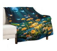 Fireflies and Enchanting Forests Blanket, Soft Flannel Fleece Blankets Quick-Dry, Lightweight Throw Blanket for Couch, Bed, Office & Travel, Ideal Gift for Family & Friends, 40"x60"
