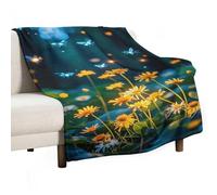 Fireflies and Enchanting Forests Blanket, Soft Flannel Fleece Blankets Quick-Dry, Lightweight Throw Blanket for Couch, Bed, Office & Travel, Ideal Gift for Family & Friends, 30"x50"