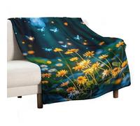 Fireflies and Enchanting Forests Blanket, Soft Flannel Fleece Blankets Quick-Dry, Lightweight Throw Blanket for Couch, Bed, Office & Travel, Ideal Gift for Family & Friends, 60"x80"