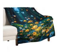Fireflies and Enchanting Forests Blanket, Soft Flannel Fleece Blankets Quick-Dry, Lightweight Throw Blanket for Couch, Bed, Office & Travel, Ideal Gift for Family & Friends, 70"x80"