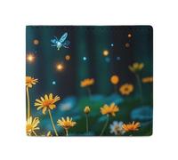 Fireflies And Enchanting Forests Wallet Elegant Leather Wallets with ID Window & 2 Card Slots, Slim Bifold Wallet for Men Women