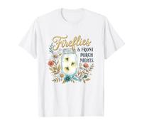 Fireflies and Front Porch Nights Summer Night Firefly Floral T-Shirt