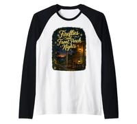 Fireflies and Front Porch Nights Summer Rustic Living Cozy Raglan Baseball Tee