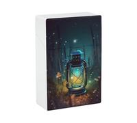 Fireflies and Lantern Cigarette Case - Portable Cigarette Box Lightweight Holder Case for Travel Waterproof Plastic Cigarettes Boxes Pocket Size Storage Box for 20 Cigarettes