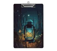 Fireflies and Lantern Clipboard for Office, Home, Acrylic A4 Clipboard with Stainless Steel Hanging Holes, Durable Clipboards for Notes, Exams, Sheet Music 12.5" X 8.5"