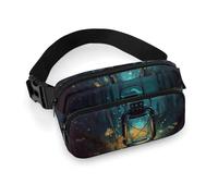 Fireflies And Lantern Fanny Packs with Zipper, Personalized Waist Bags with Multiple Pockets, Adjustable Sling Bag for Travel, Waterproof Belt Bag, Crossbody Bags