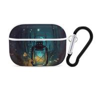 Fireflies and Lantern for Airpod Pro Case Cover Hard Shell Full Drop Protection Cover with Keychain Compatible with AirPod Pro 2nd/1st Generation, Front LED Visible,White