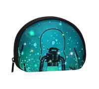 Fireflies and Lantern Full Format Printed Polyester Portable Mini Storage Bag Shell Shaped Wallet Small Coin Wallet Shell Storage Bag
