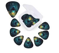Fireflies and Lantern Guitar Picks 12 Pack 3 Different Thickness Celluloid Guitar Plectrums with Guitar Pick Storage Box Personalized Guitar Pick for Acoustic Guitar Picks