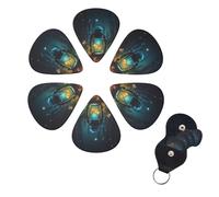 Fireflies and Lantern Guitar Picks 6 Pack 3 Different Thickness Celluloid Guitar Plectrums with Guitar Pick Holder Personalized Guitar Pick for Acoustic Guitar, Electric Guitar, Bass, Ukulele