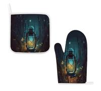 Fireflies and Lantern Oven Mitts and Pot Holders Sets