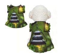 Fireflies and Lantern Print Pet Breathable T-Shirt Skirt L