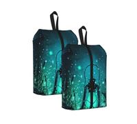 Fireflies and Lantern Print Trainer Bag Portable Boot Bag with Zipper Closure Storage Pouch for Travel Home-2pcs