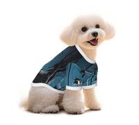 Fireflies And Lantern Printed Everyday Soft Cotton Dog Short Sleeve T-Shirt For Chihuahuas & Teacup Puppies & Small Dogs Breeds Stretchy Cat Outfit