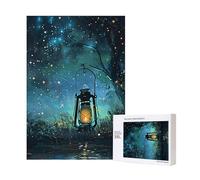 Fireflies and Lantern Printed Wooden Intelligence Puzzle 28x40 CM, 300 Pieces(boxed) Jigsaw Puzzles Education Game for Adults, Home Decoration Puzzle